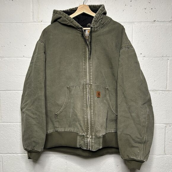 Carhartt Other - Vintage Carhartt Hooded Duck Jacket “Army Green” J130-ARG